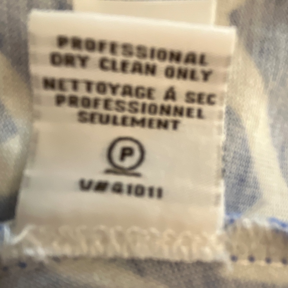 Diane Von Furstenberg Julian Blue and White Geometric Pattern Mini Wrap Dress - Picture 10 of 10
